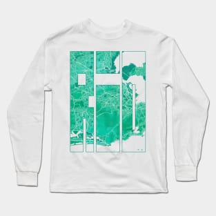 Rio de Janeiro, Brazil City Map Typography - Watercolor Long Sleeve T-Shirt